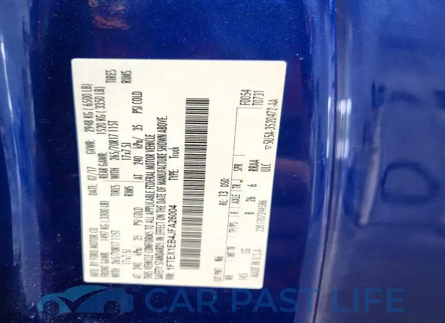 1FTEX1EB4JFA26004# 12