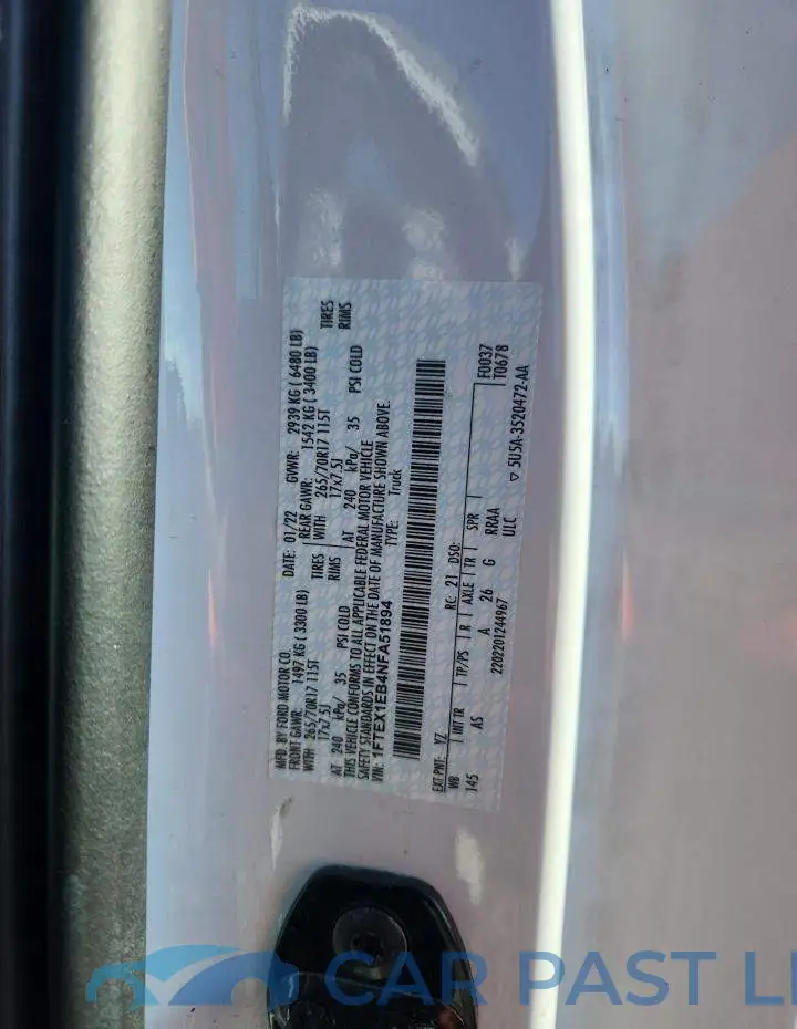 1FTEX1EB4NFA51894# 12