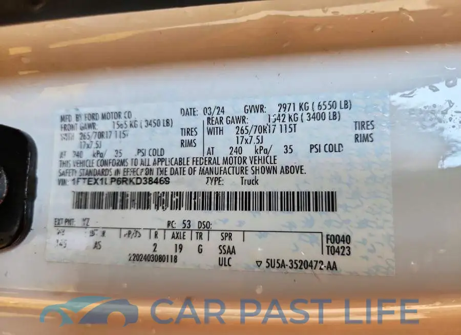 1FTEX1LP6RKD38469# 12