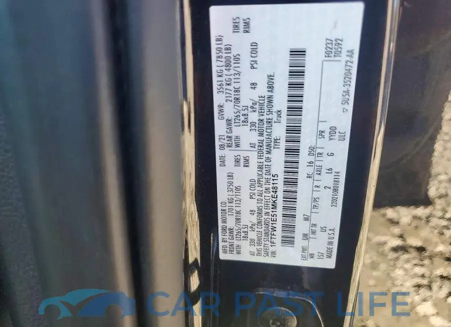 1FTFW1E51MKE48115# 12