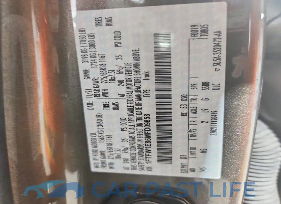 1FTFW1E86MFD09858# 12