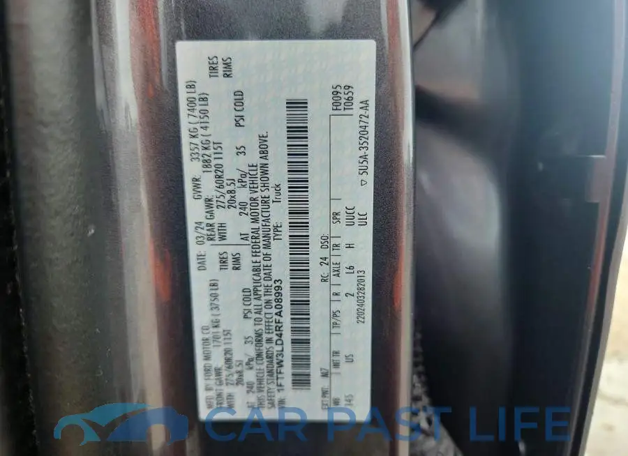 1FTFW3LD4RFA08993# 12