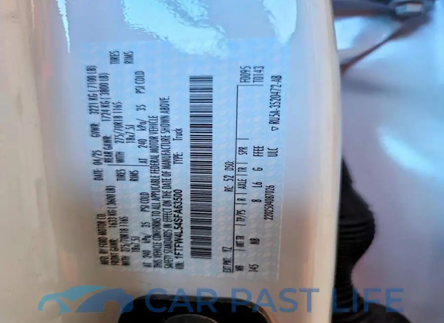 1FTFW4L54SFA63500# 12