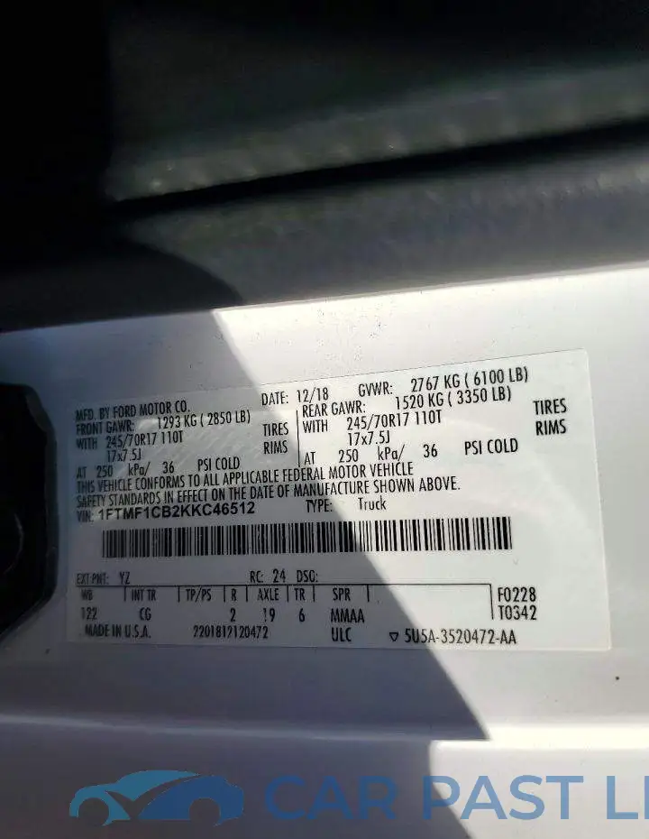 1FTMF1CB2KKC46512# 12