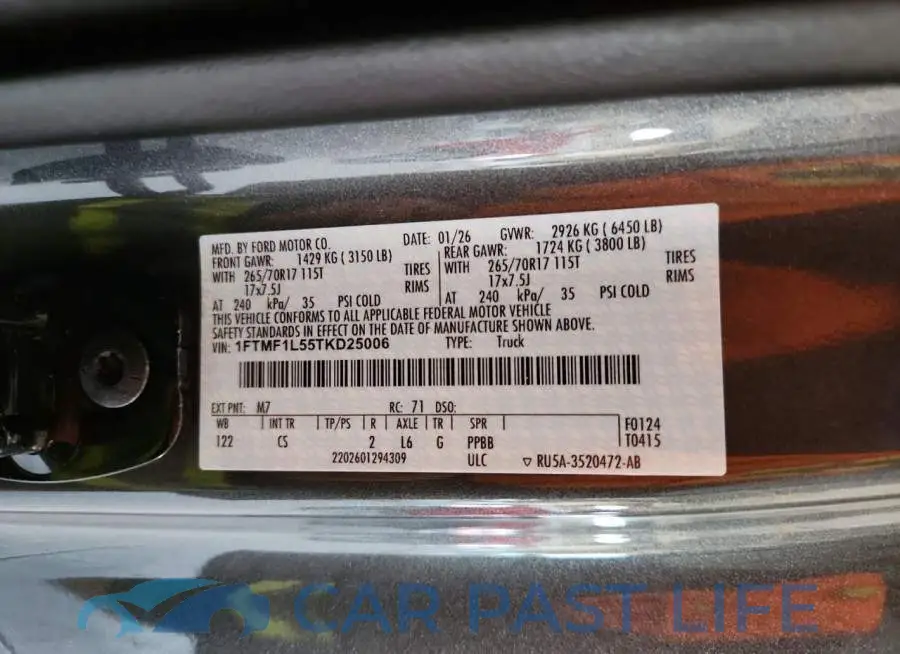 1FTMF1L55TKD25006# 12