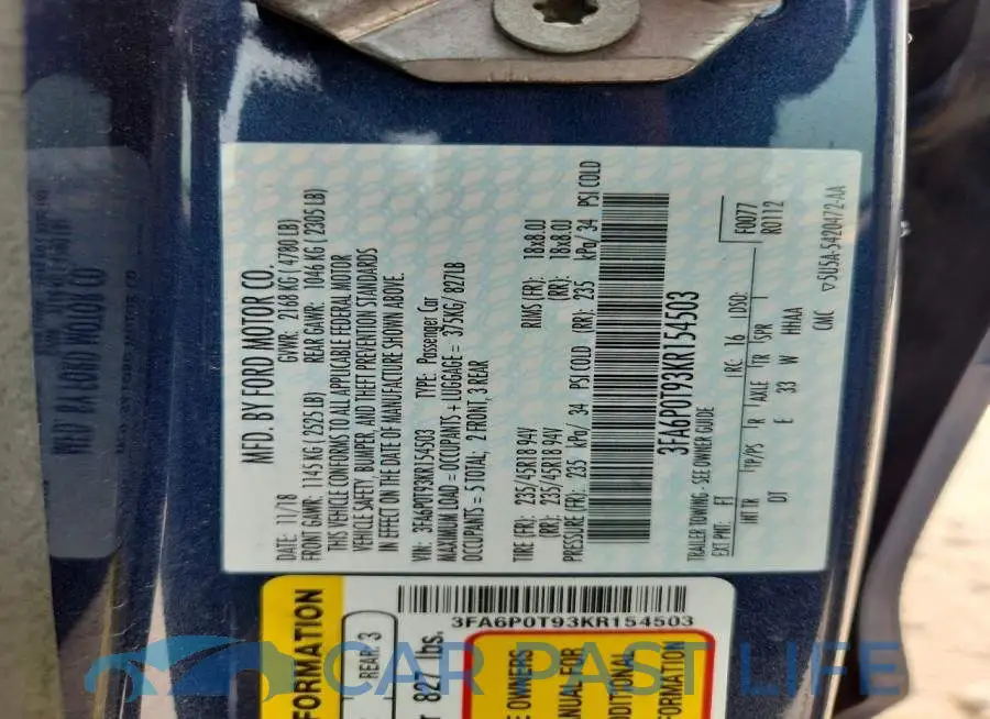 3FA6P0T93KR154503# 12