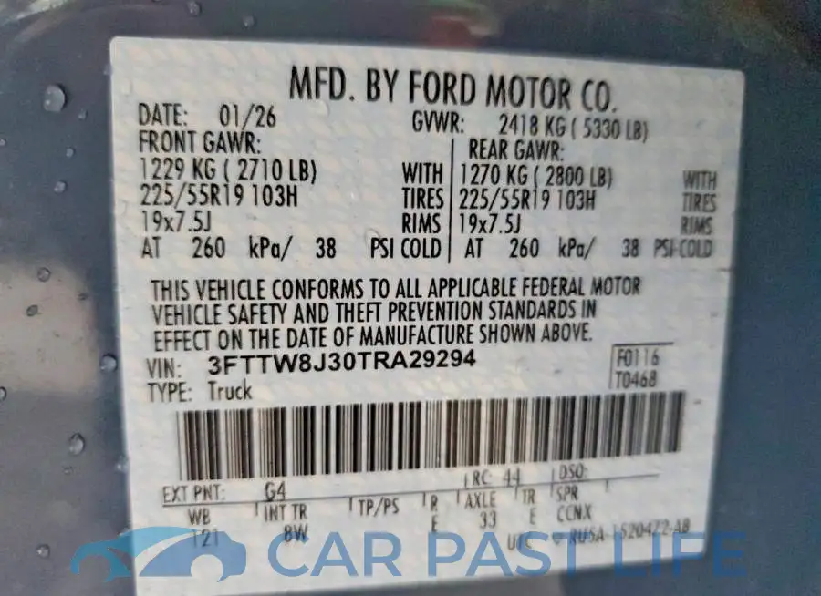 3FTTW8J30TRA29294# 12