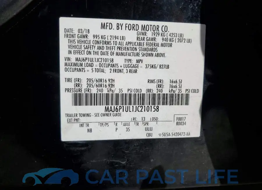 MAJ6P1UL1JC210158# 14