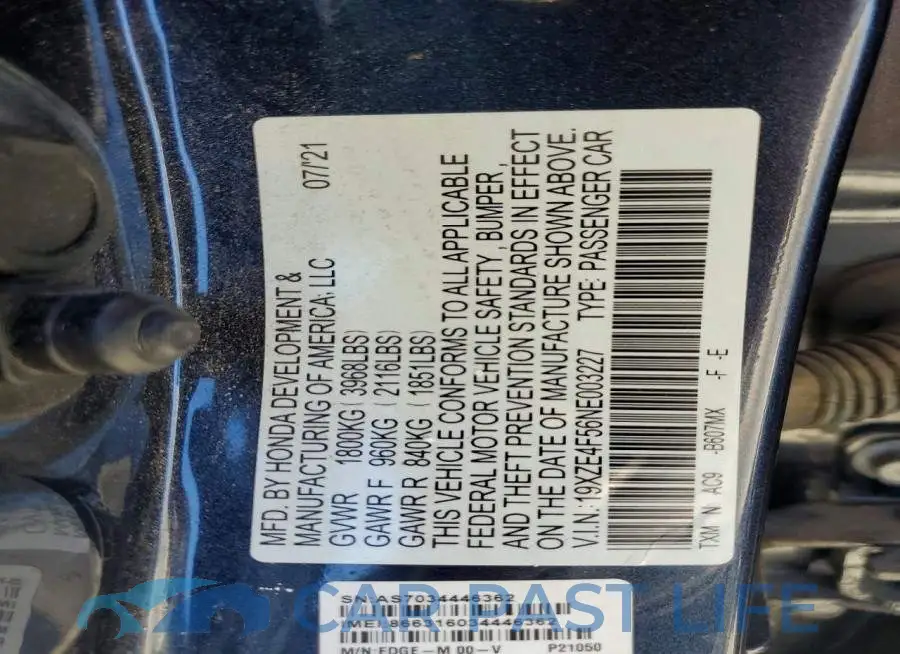 19XZE4F56NE003227# 13