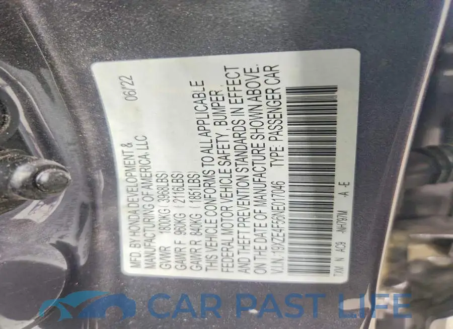 19XZE4F56NE017046# 12
