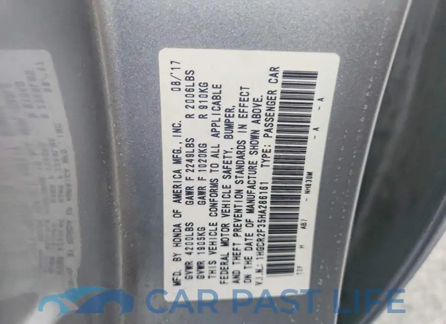 1HGCR2F35HA286161# 12