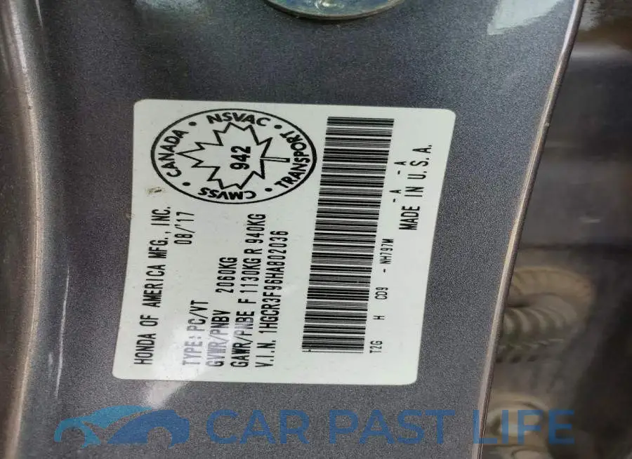 1HGCR3F96HA802036# 13
