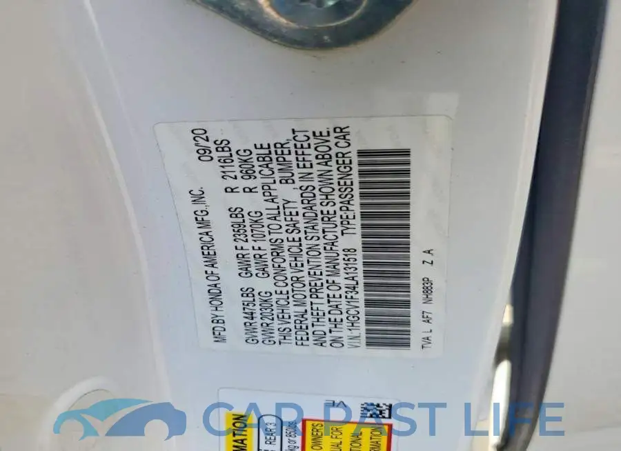 1HGCV1F34LA131518# 13
