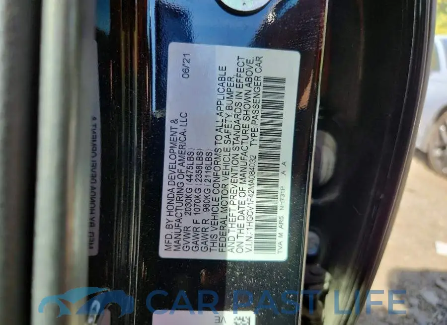 1HGCV1F42MA084032# 12