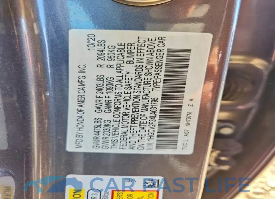 1HGCV2F34LA031795# 13