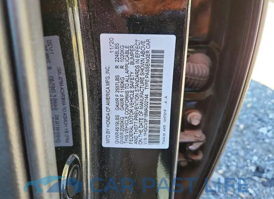 1HGCV3F18MA002144# 12
