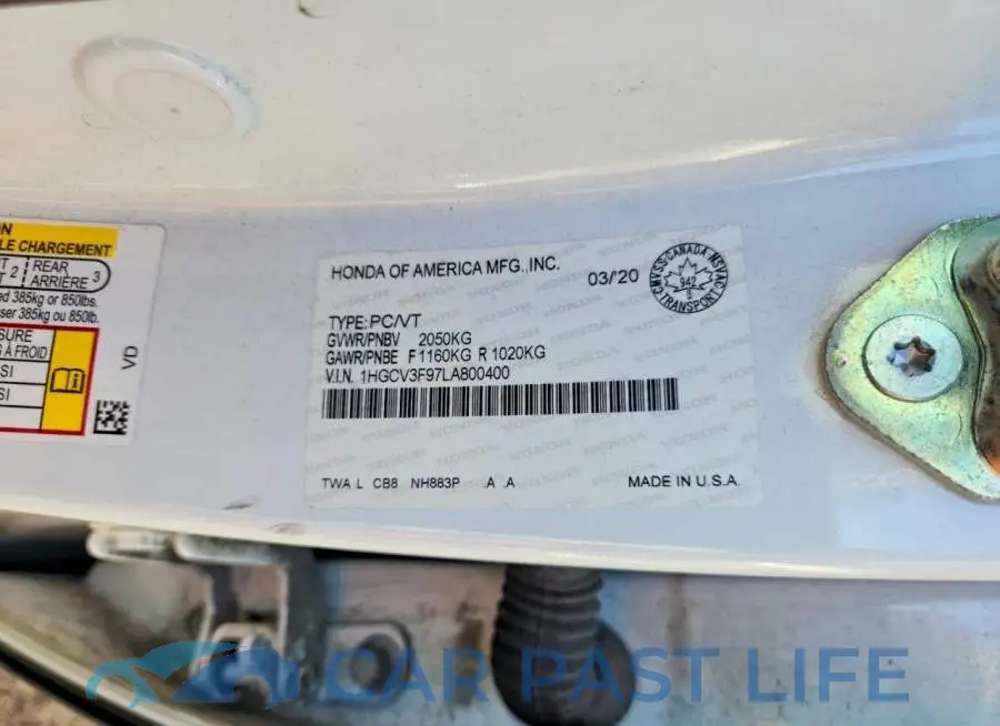 1HGCV3F97LA800400# 12