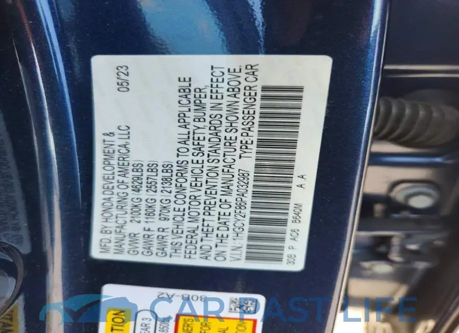 1HGCY2F86PA032987# 13