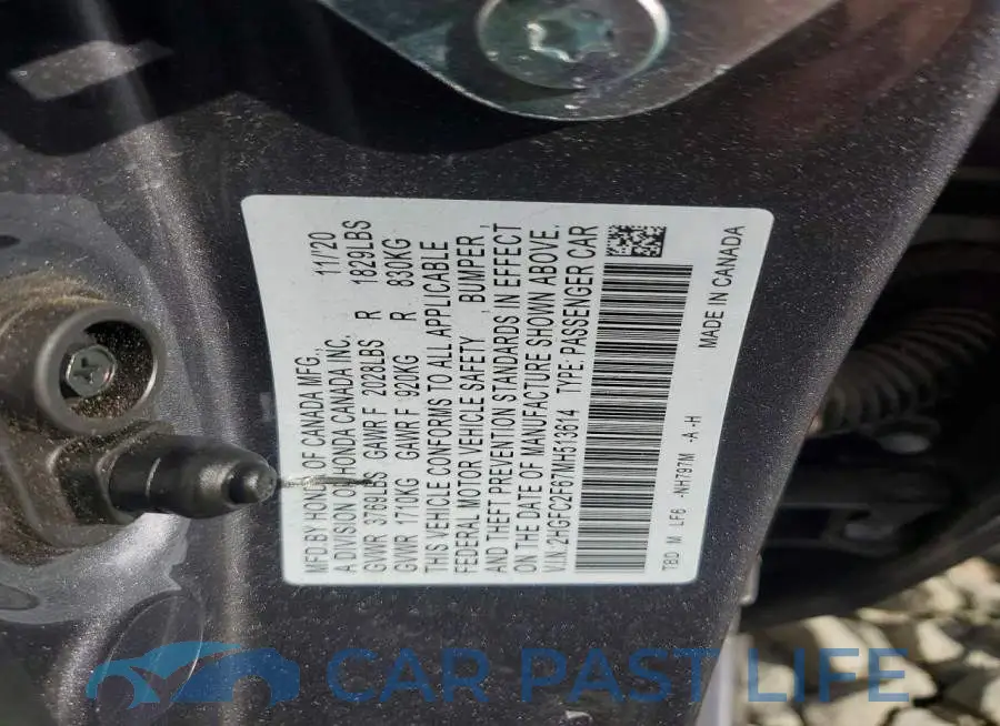 2HGFC2F67MH513614# 12