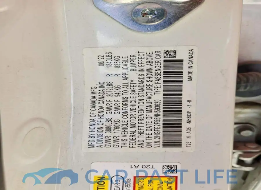 2HGFE2F55NH593630# 12
