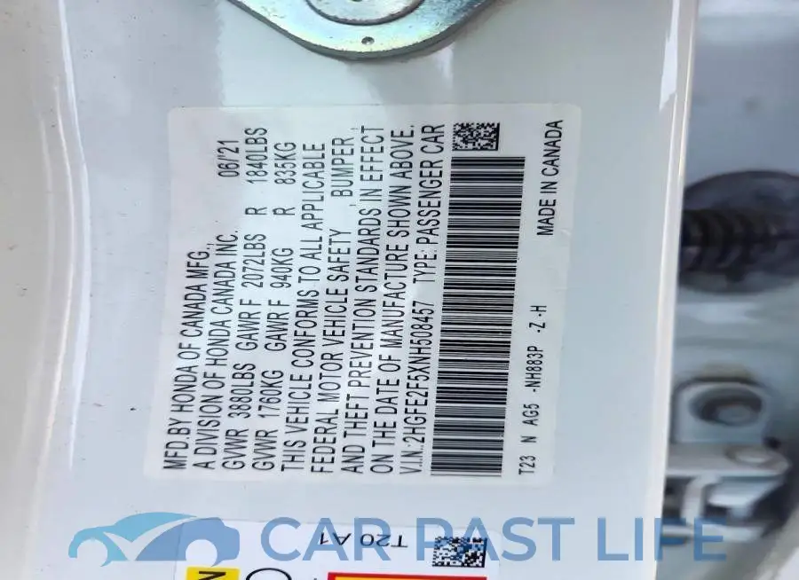 2HGFE2F5XNH508457# 13