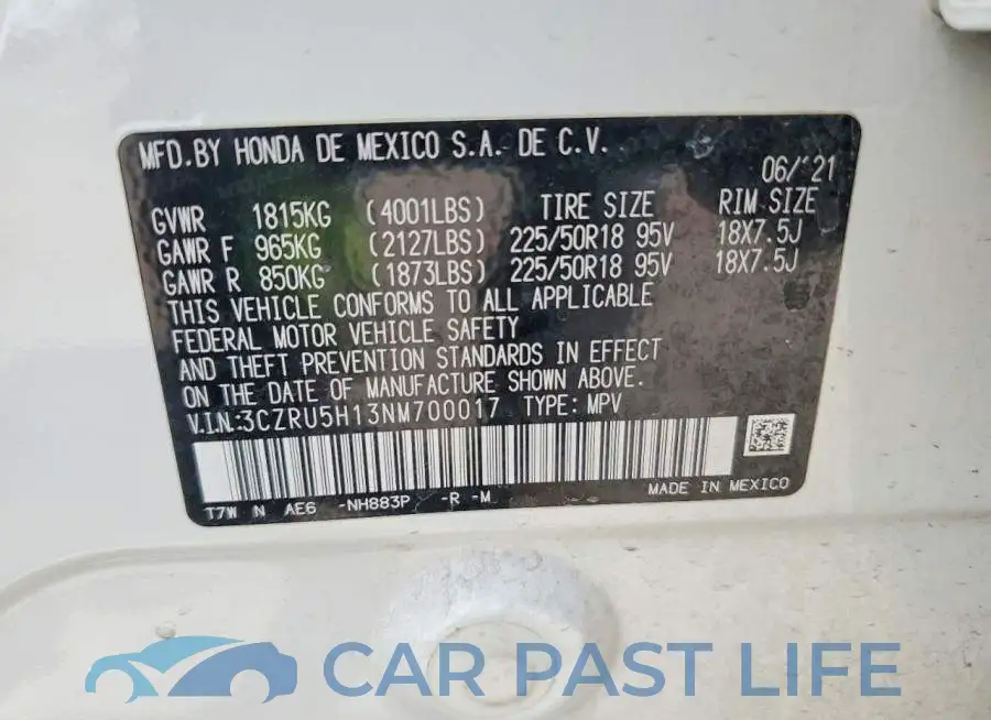 3CZRU5H13NM700017# 14