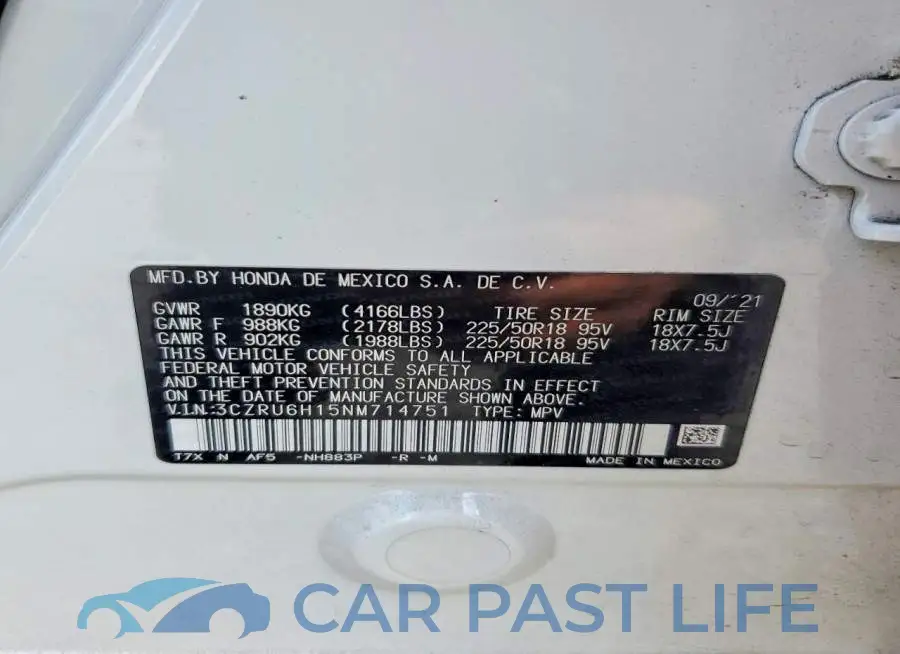 3CZRU6H15NM714751# 13