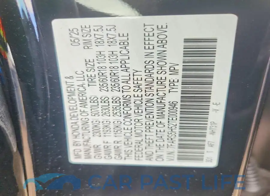 7FARS5H52TE000946# 13