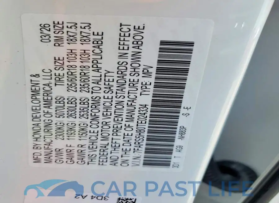 7FARS5H80TE024334# 12