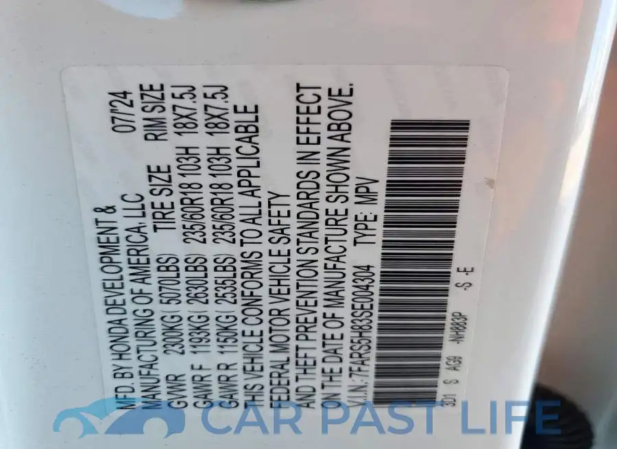 7FARS5H83SE004304# 13