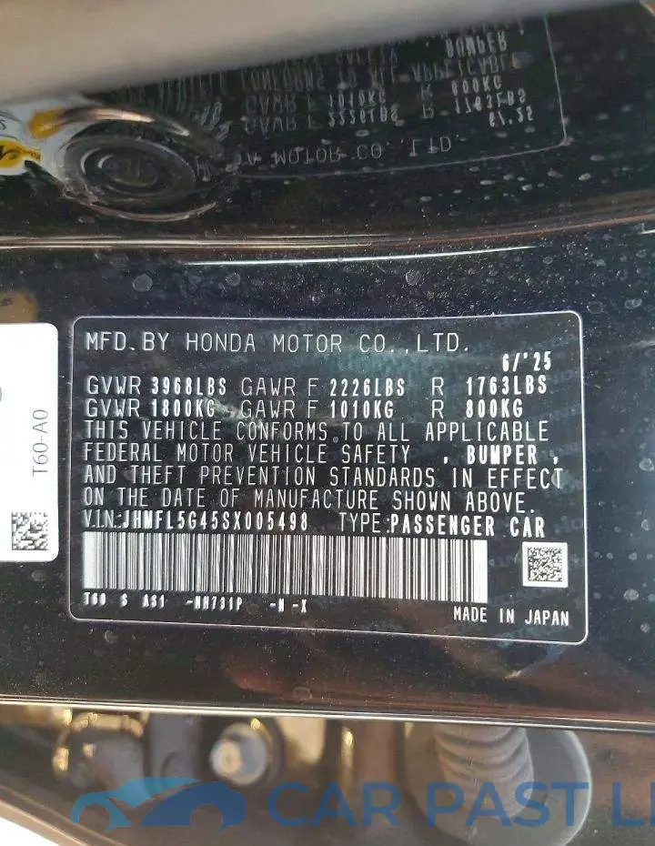 JHMFL5G45SX005498# 12