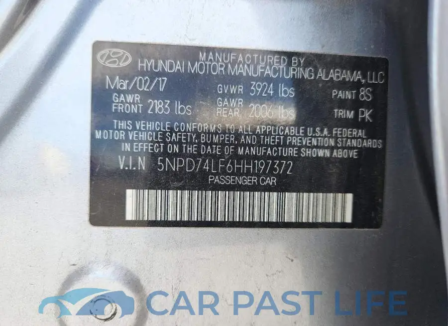 5NPD74LF6HH197372# 12