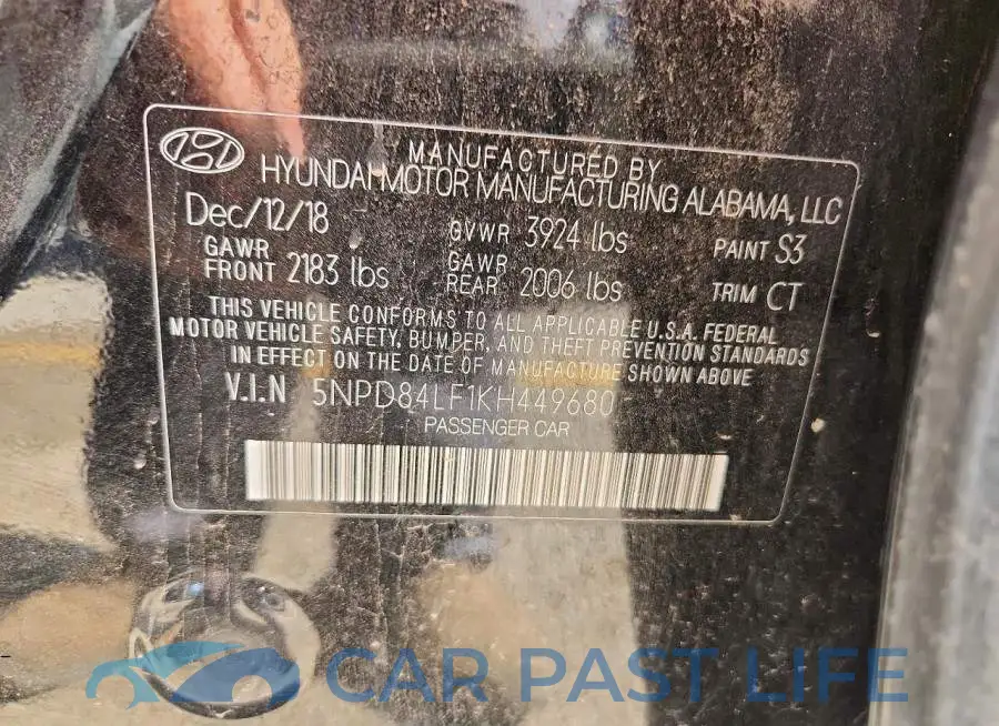 5NPD84LF1KH449680# 12