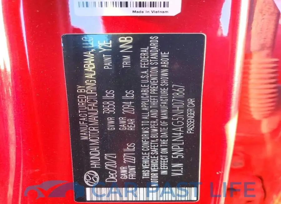 5NPLN4AG5NH071867# 13