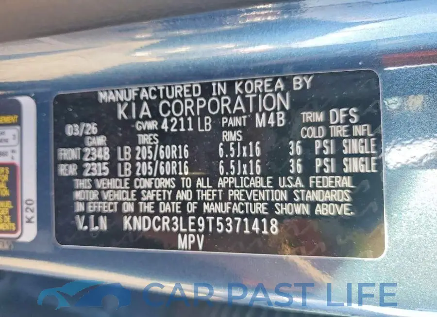 KNDCR3LE9T5371418# 12