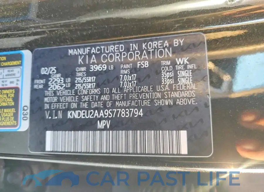 KNDEU2AA9S7783794# 13