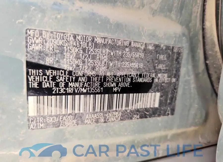 2T3C1RFV7MW135561# 13