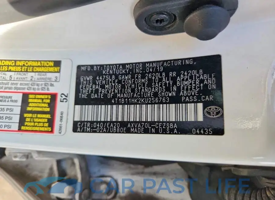 4T1B11HK2KU256763# 13