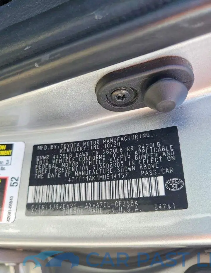 4T1T11AK1MU514157# 12