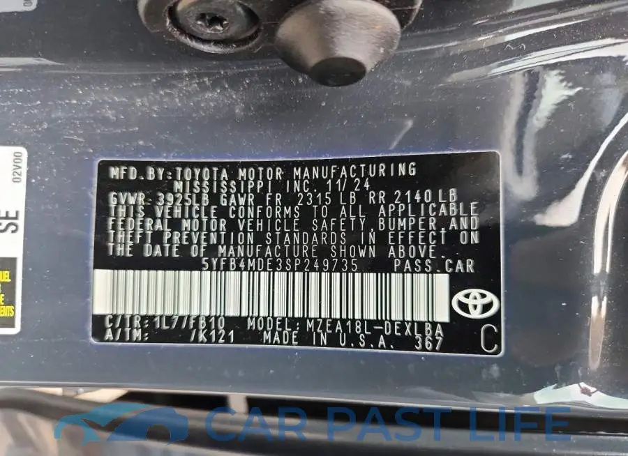5YFB4MDE3SP249735# 12