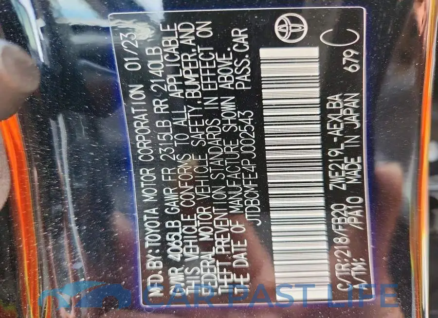 JTDBCMFE4PJ002543# 12