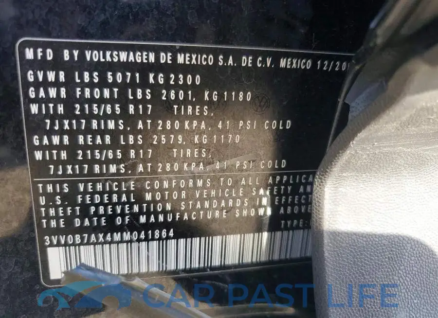 3VV0B7AX4MM041864# 13