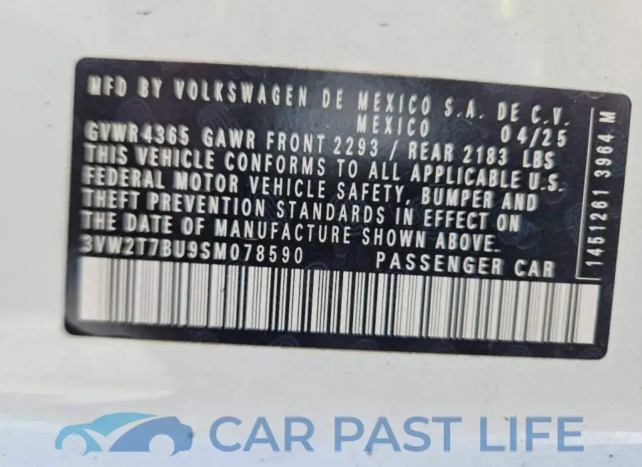 3VW2T7BU9SM078590# 12