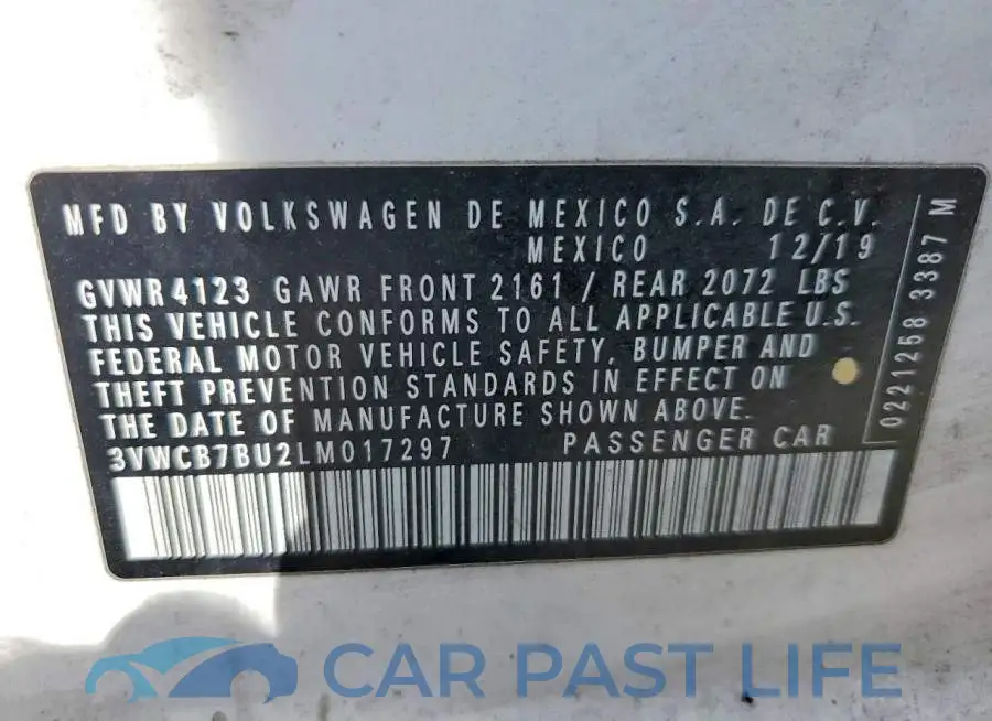3VWCB7BU2LM017297# 12
