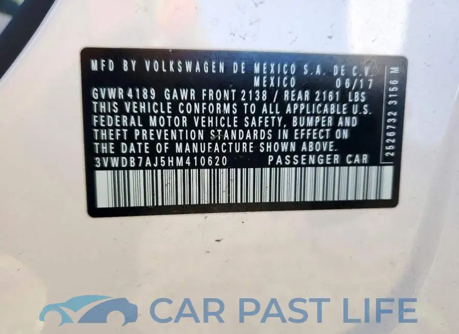 3VWDB7AJ5HM410620# 12