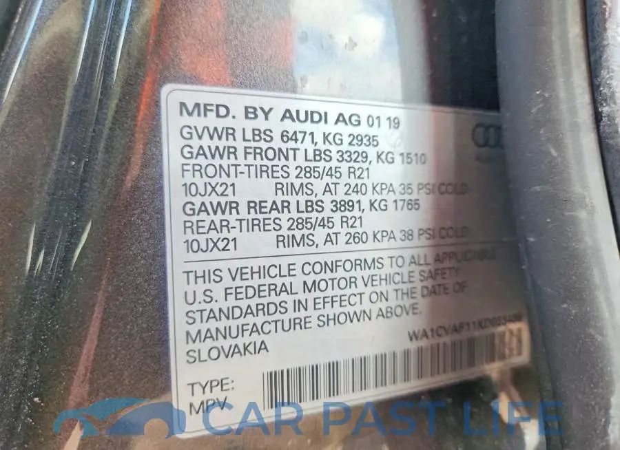 WA1CVAF11KD023488# 14