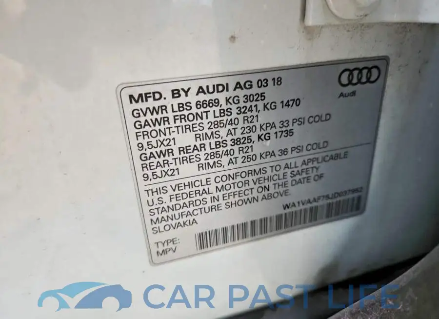 WA1VAAF75JD037952# 12