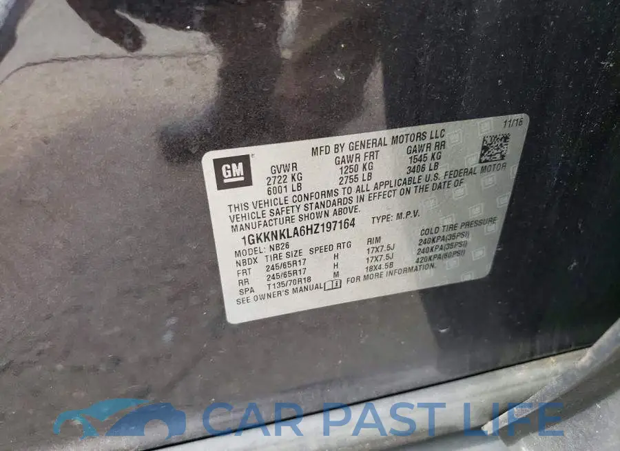 1GKKNKLA6HZ197164# 12