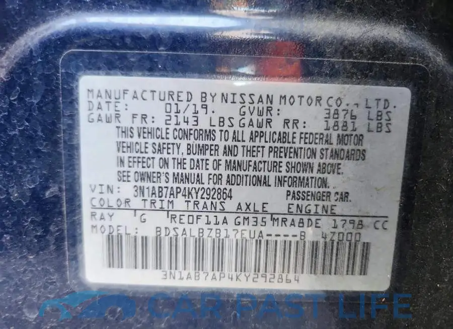 3N1AB7AP4KY292864# 12