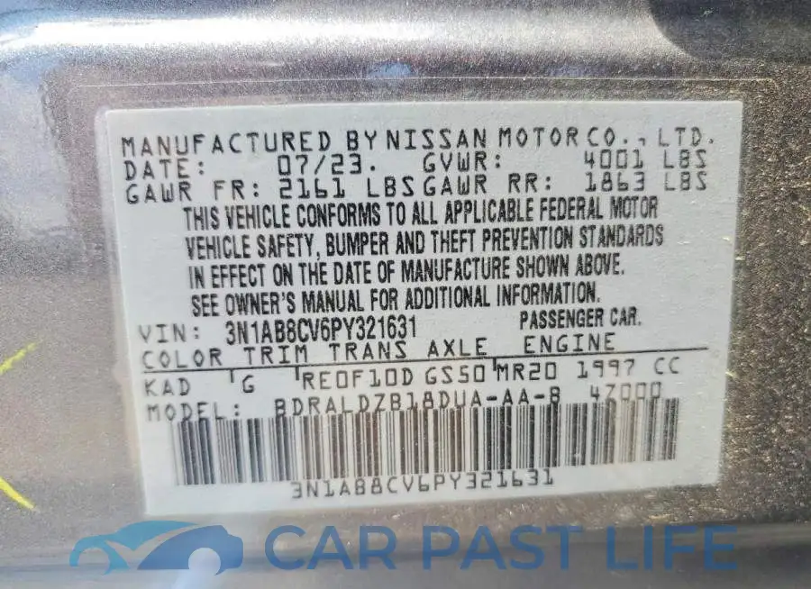 3N1AB8CV6PY321631# 12